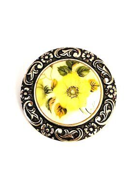 Western Germany yellow flower scarf clip